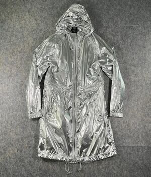 Stone Row Georgia May Jagger Rain Jacket / Women's Small /Volcom Metallic Silver